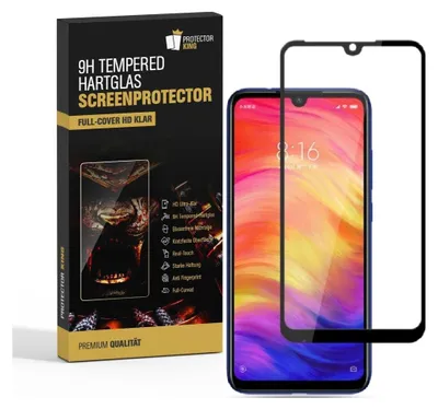 Produktbild von 4x 9H Hartglas für Xiaomi Redmi Note 7 FULL COVER Panzerfolie Displayschutz SW Panzerglas Schutzglas Schutzfolie