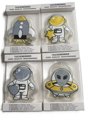 Produktbild von Taschenwärmer Handwärmer wiederverwendbar Spaceman 4 Stück