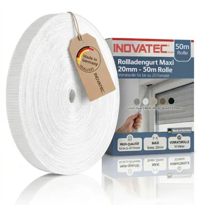 Produktbild von INOVATEC 50 m Rollladen Gurtband Maxi 20 mm weiß