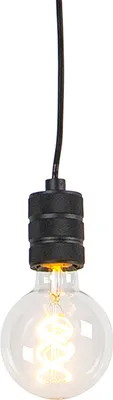 Produktbild von QAZQA - Modern Hängelampe I Pendellampe I Puristische Pendelleuchte schwarz 1-flammig - Cavalux I Wohnzimmer I Schlafzimmer - Stahl Länglich - LED geeignet E27