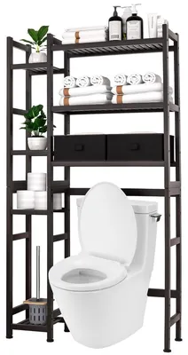 Obrázek produktu pro Koupelnová polička - Bambusová - 79 x 23,3 x 166 cm - Záchodová polička - Přírodní
