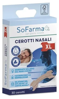 Immagine prodotto di Cerotto Nasale Extra Large 6,7 X2Cm 30 Pezzi Sofarmapiu'