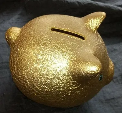 Produktbild von Spardose Sparschwein Sparbüchse Gold Glitzer Keramik Geldgeschenk Geburtstag