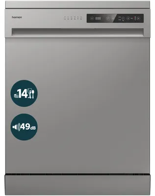 Produktbild von homeX DWFS601449E-S Geschirrspüler 60 cm, Spülmaschine freistehend - 14 Maßgedecke, 6 Programme, AquaStop, Unterbaufähig