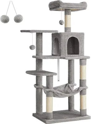 Produktbild von Famanu Katzenkratzbaum mit Spielhaus - große Kletterbaum