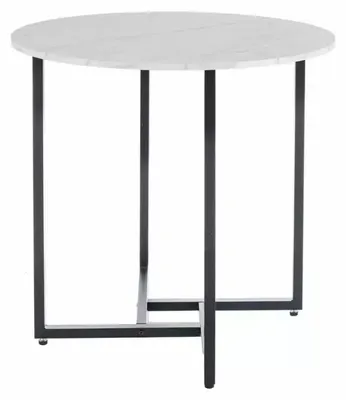 Imagen del producto de Mesa de comedor FURNLUX, alta, en blanco y , 80 cm / Color principal: Blanco / Dimensiones: 80 x 76 x 80 cm