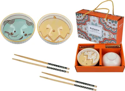Produktbild von Set aus 2 Schüsseln mit Essstäbchen