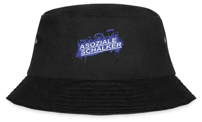 Produktbild von Spreadshirt Asoziale Schalker Fan Design Schalke Fußball Fischerhut, L/XL (Caps), Schwarz
