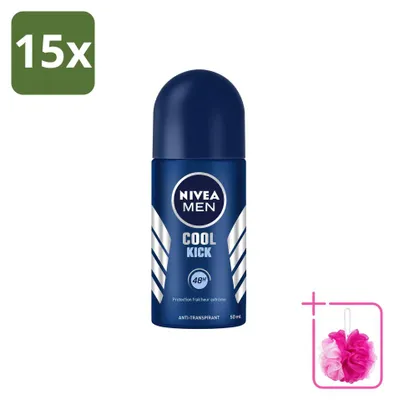 Obrázek produktu pro 15 kusů antiperspirantu NIVEA MEN Cool Kick, roller, 50 ml – balení