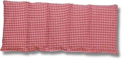 Productafbeelding van Naaimachine | Kussentje gevuld met kersenpitten | 50x20 cm | Rood geruit | 100% katoen | Kussens gevuld met granen | Verlichting bij pijn | Verwarmingskussen voor de magnetron | Koelkussen