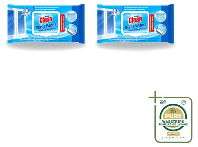 Immagine prodotto di 2 confezioni di salviette per la pulizia del vetro "At Home" – 40 pezzi per confezione – confezione risparmio