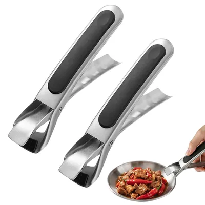 2er Set Edelstahl-Küchenzange, Antirutsch-Griff, 16,8 cm