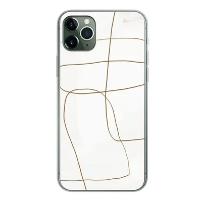 Produktbild von MuchoWow® Handyhülle Schutzhülle Hülle für iPhone 11 Pro Max Kunst - Braun - Weiß - Abstrakt Silikon Softcase Handy Hülle - Schutz