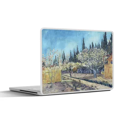 Produktbild von MuchoWow® Laptop Aufkleber Sticker Cover Obstgarten vor Zypressen - Vincent van Gogh 30x22 cm - Laptop-Sticker