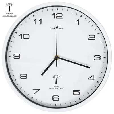 Image de Horloge murale radioguidée avec mouvement à quartz 31 cm Blanc