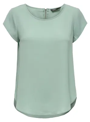 Produktbild von ONLY Einfarbige Kurzarm Bluse Basic Rundhals Blusen Shirt Oberteil ONLVIC Größe: 34