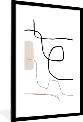 Produktbild von MuchoWow® Gerahmtes Poster Abstrakt - Pastell - Minimalismus 60x90 cm - Poster mit Schwarzem Bilderrahmen Wandposter Rahmen Foto Bilder - Dekoration - Wandposter Wohnzimmer - Hochwertig