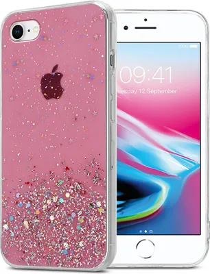Obrázek produktu pro Cadorabo pouzdro pro Apple iPhone 7 / 7S / 8 / SE 2020 ochranný kryt v růžové barvě pouzdro na mobilní telefon TPU pouzdro třpytivý kryt pouzdro třpytivý