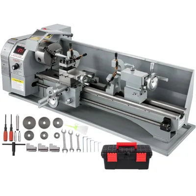 Zdjęcie produktu dla Tokarka do metalu 1100W 220x750mm frezarka cyfrowa MT5 warsztat obróbka