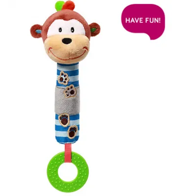 Produktbild von Plüsch-Quietschspielzeug mit Beißring Baby Ono George der Affe