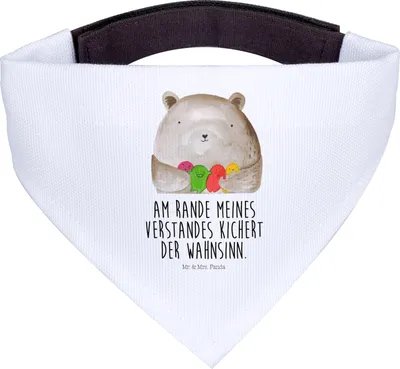 Produktbild von Mr. & Mrs. Panda Bandana Bär Gefühl - Weiß - Geschenk, Verrückt, Durchgedreht, Dreieckstuch, Hundehalstuch, Halstuch Hund, Hunde, Wahnsinn, Teddy