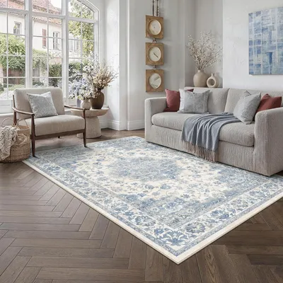 Obrázok produktu pre Kober do obývačky, 160x230 cm, modrá, umývateľný, krátky vlas, obdĺžnikový