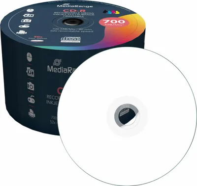 Produktbild von CD-R 700 MB (52fach, 50 Stück, bedruckbar)