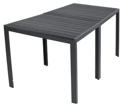 Image de XL Non-Wood Table de jardin aluminium anthracite / noir 180x90cm (2 pcs. 90x90cm)