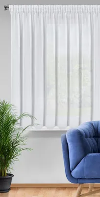 Zdjęcie produktu dla Firana Arleta 295X160 cm biała taśma marszcząca gładka elegancja
