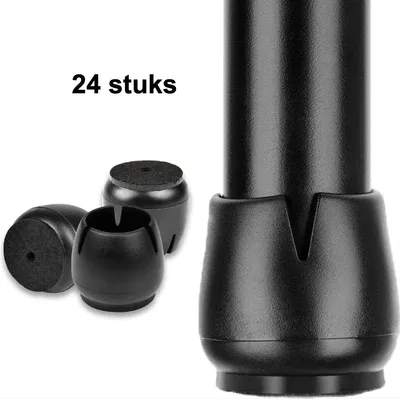 Obrázok produktu pre CHPN – Ochranné krytky na nožičky stoličiek – Čierna farba – 17/22 mm – 24 kusov – Ochrana podlahy – Ochranné krytky – Odolné voči poškriabaniu – Krytky na nožičky stoličiek – Univerzálne