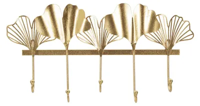 Immagine prodotto di Mauro Ferretti, appendiabiti da parete, 5 ganci, 49,5 x 6 x 26,3 cm, color oro