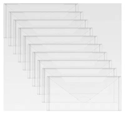 Produktbild von 10 große Aufbewahrungstaschen für Stanzformen und Stempel, 24,1 x 11,4 cm, transparenter Kunststoffordner für Bastelarbeiten
