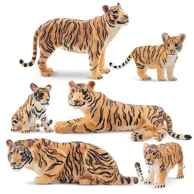 Produktbild von Toymany Tiger Familie 6 Teile Tieriguren Set F-TGF02-ZONG01