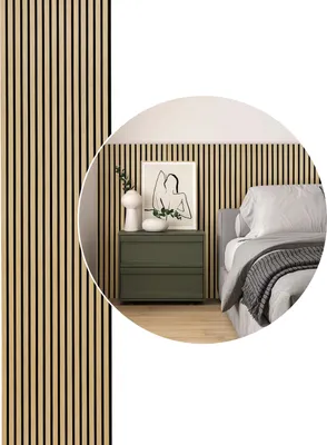 Obrázek produktu pro Jayseuw 1 kus akustický panel stěnový panel moderní stěnové panely akustické dřevěné stěny dřevěné MDF stěnové panely 120x60x2.1cm dubové dřevo