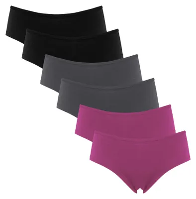 Produktbild von Fabio Farini - 6 Stück Damen Panties - klassische Frauen Hipster Unterhosen aus Baumwolle im sportlichen Panty-Style