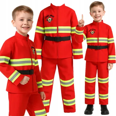 Produktbild von Hopki Feuerwehrkostüm Kinder Gr. 116/122, Rot