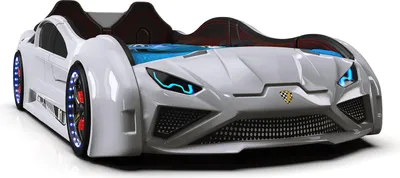 Produktbild von Autobett LAMBO mit Flügeltüren : Weiß Farbe: Weiß