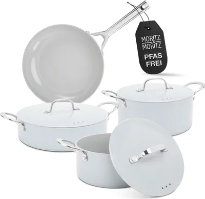 Produktbild von Moritz & Moritz Topf- und Pfannenset, 7tlg., grau