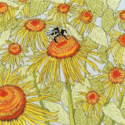 Produktbild von Auslaufmodell Bothy Threads Kreuzstich Set "Sonnenblumen Garten", Zählmuster, XFY2, 25x25cm