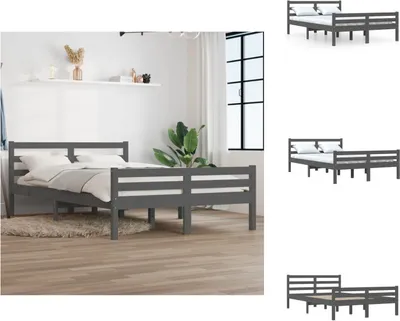 Obrázek produktu pro vidaXL Postel z masivu šedá 140x190 cm - Postele a válendy