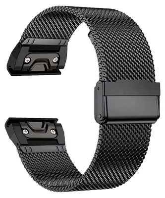 Immagine prodotto di Cinturino per orologio, acciaio inossidabile, chiusura rapida, nero, 20 mm