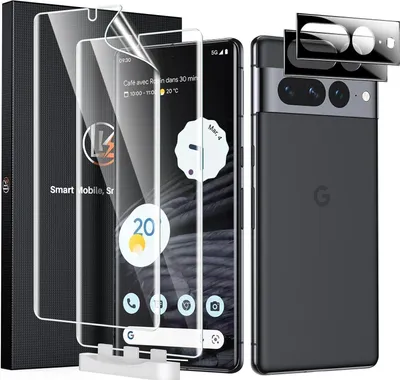 Produktbild von Schutzfolie und Kameraschutz für Pixel 7 Pro (2+2) - kratzfest, HD, Fingerabdruckerkennung