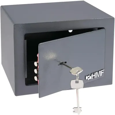Zdjęcie produktu dla Mały sejf na klucz, sejf meblowy, HMF 49216, 23 x 17 x 17 cm, antracyt