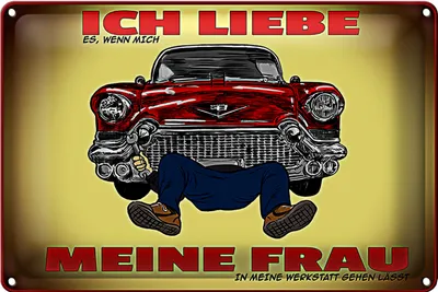Produktbild von Blechschild Spruch 30x20cm liebe wenn meine Frau Werkstatt