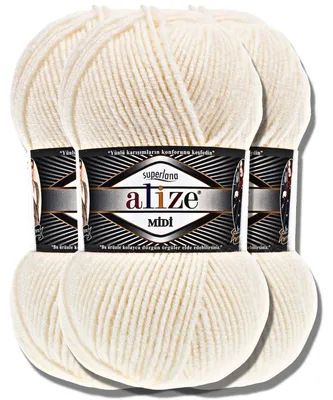 Produktbild von Alize 3x 100g Superlana Midi Wolle, Uni, Häkeln, Stricken (62)