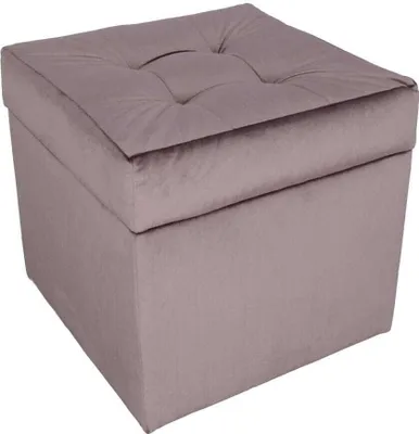Obrázok produktu pre Čalúnená stolička, 45x45 cm, farba lila - mäkké sedadlo, skladacia s úložným priestorom (50 l), vydrží zaťaženie do 100 kg