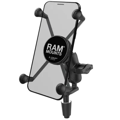 Immagine prodotto di RAM MOUNTS Supporto per telefono a braccio corto X-Grip® con base per stelo di forcella - Telefoni grandi