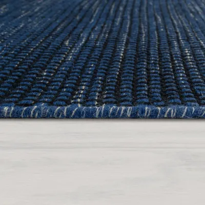 Immagine prodotto di Tappeto tessuto a mano Tessitura piatta Stile scandinavo Motivo intrecciato screziato Colore blu Dimensioni 240x340 cm