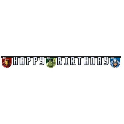 Immagine prodotto di Ghirlanda punzonata di "Buon compleanno" dei supereroi Avengers
