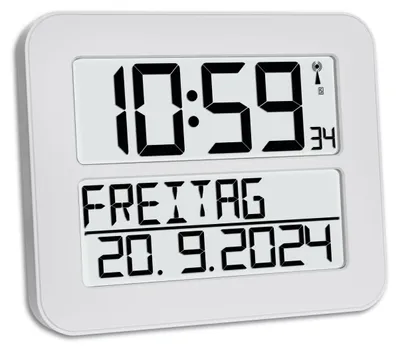 Image de TFA Time Line Max - Horloge - rectangulaire - électronique - bureau, convient pour montage mural - 25.8 x 21.2 cm